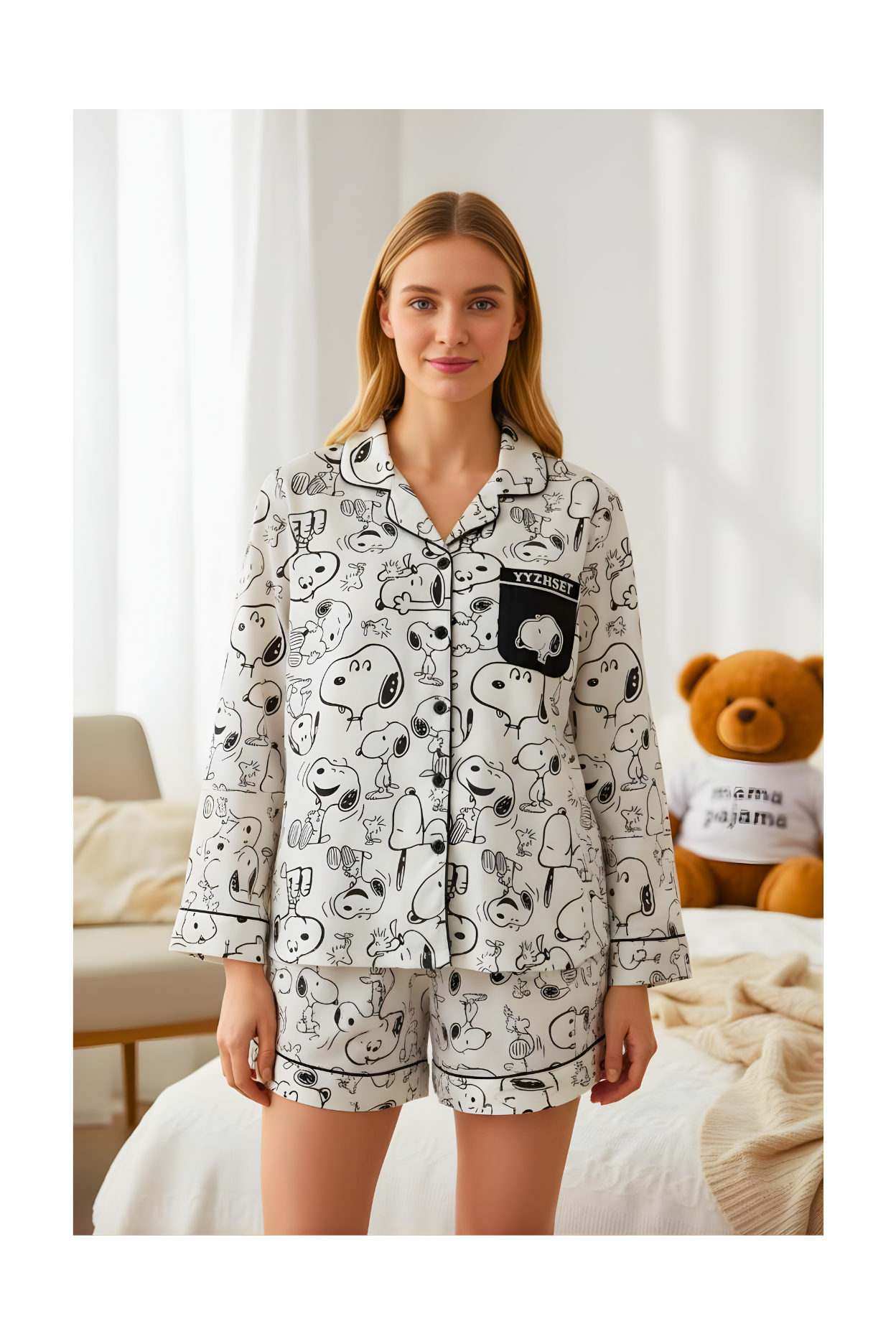 סט פיג׳מה סנופי לנשים