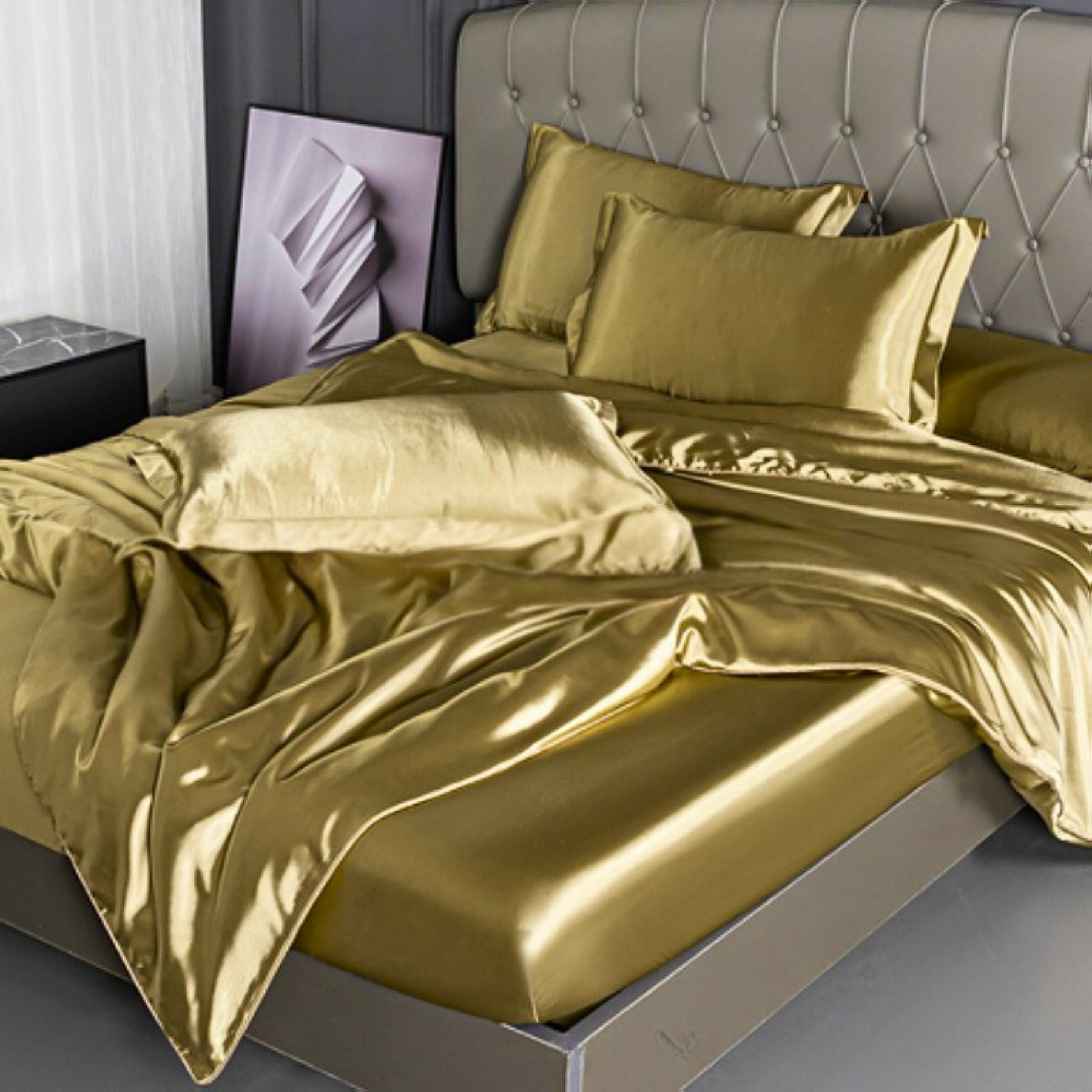 סט מצעים יוקרתי משי - ארבעה חלקים