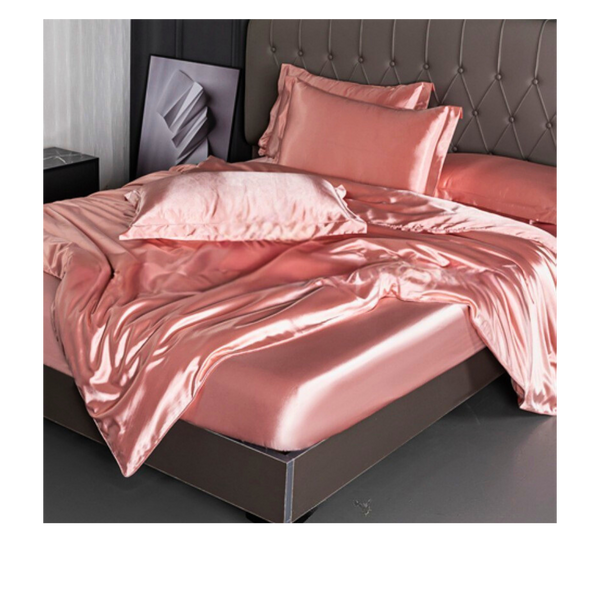 ורוד / מיטה וחצי [ציפית שמיכה 200*230] סט ארבעה חלקים