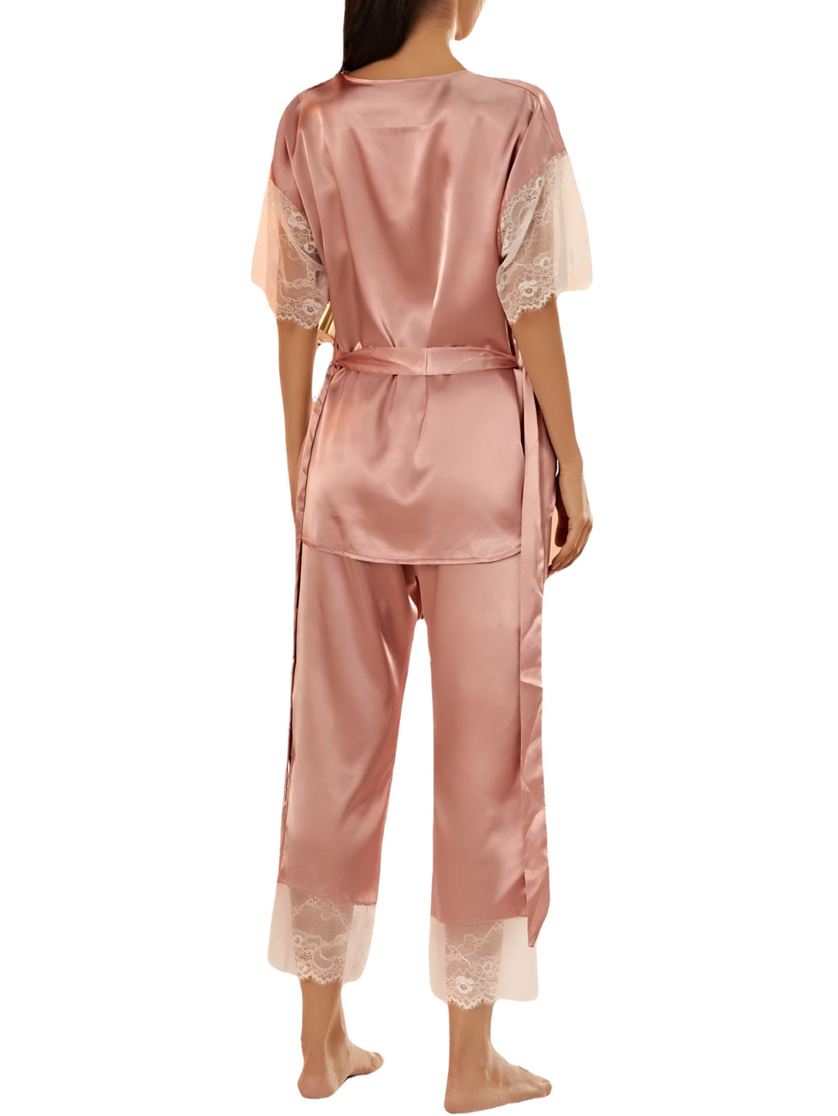 סט פיג׳מה סאטן יוקרתי לנשים