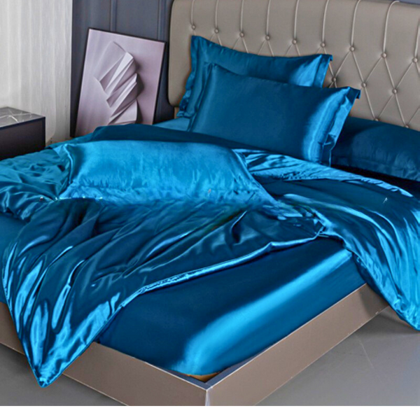 כחול / מיטה וחצי [ציפית שמיכה 200*230] סט ארבעה חלקים