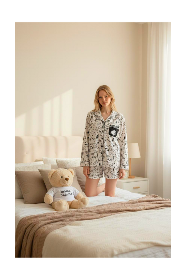 סט פיג׳מה סנופי לנשים