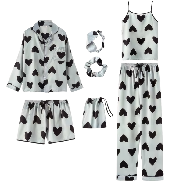 סט פיג׳מה סאטן לנשים