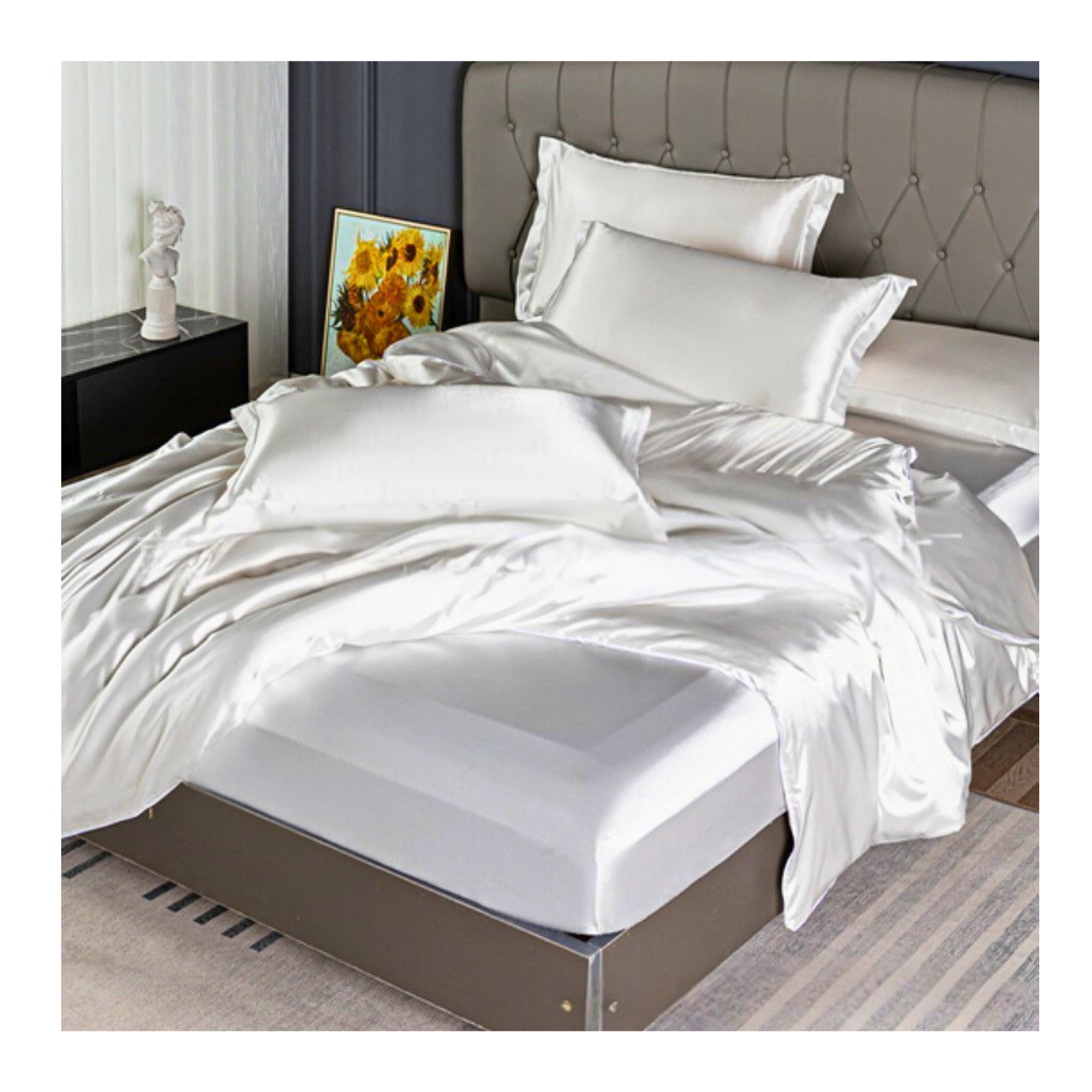 סט מצעים יוקרתי משי - ארבעה חלקים